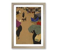Big Box Art Street Scene in Paris by Felix Vallotton Framed Wall Art Picture Print Ready to Hang, Oak A2 (62 x 45 cm)