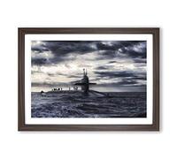 Big Box Art Submarine (2) Framed Wall Art Picture Print Ready to Hang, Walnut A2 (62 x 45 cm)