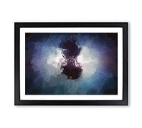 Big Box Art Submerged Cello in Abstract Framed Wall Art Picture Print Ready to Hang, Black A2 (62 x 45 cm)