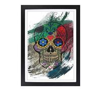 Big Box Art Sugar Skull Tattoo (4) V2 Framed Wall Art Picture Print Ready to Hang, Black A2 (62 x 45 cm)