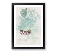 Big Box Art Summertime Palm Trees Watercolour Framed Wall Art Picture Print Ready to Hang, Black A2 (62 x 45 cm)