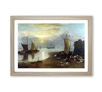 Big Box Art Sun Rising Through Vapour by Joseph Mallord William Turner Framed Wall Art Picture Print Ready to Hang, Oak A2 (62 x 45 cm)