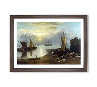 Big Box Art Sun Rising Through Vapour by Joseph Mallord William Turner Framed Wall Art Picture Print Ready to Hang, Walnut A2 (62 x 45 cm)