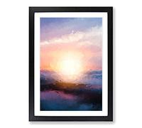 Big Box Art Sun Upon The Mountain in Abstract Framed Wall Art Picture Print Ready to Hang, Black A2 (62 x 45 cm)