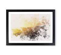 Big Box Art Sun Upon The Oceans Surface Watercolour Framed Wall Art Picture Print Ready to Hang, Black A2 (62 x 45 cm)