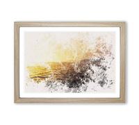 Big Box Art Sun Upon The Oceans Surface Watercolour Framed Wall Art Picture Print Ready to Hang, Oak A2 (62 x 45 cm)