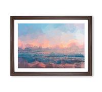 Big Box Art Sundown in Sri Lanka in Abstract Framed Wall Art Picture Print Ready to Hang, Walnut A2 (62 x 45 cm)