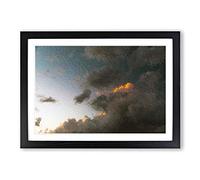 Big Box Art Sunk Kissed Clouds Framed Wall Art Picture Print Ready to Hang, Black A2 (62 x 45 cm)