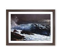 Big Box Art Sunlight On The Coast by Winslow Homer Framed Wall Art Picture Print Ready to Hang, Walnut A2 (62 x 45 cm)
