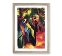 Big Box Art Sunny Way by August Macke Framed Wall Art Picture Print Ready to Hang, Oak A2 (62 x 45 cm)