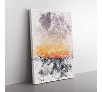 Big Box Art Sunrise in Vigolo Vattaro Italy Watercolour Canvas Wall Art Print Ready to Hang Picture, 76 x 50 cm (30 x 20 Inch), Blue, Grey, Beige, Orange, Brown