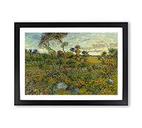 Big Box Art Sunset at Montmajour by Vincent Van Gogh Framed Wall Art Picture Print Ready to Hang, Black A2 (62 x 45 cm)