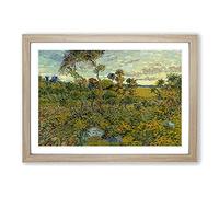 Big Box Art Sunset at Montmajour by Vincent Van Gogh Framed Wall Art Picture Print Ready to Hang, Oak A2 (62 x 45 cm)