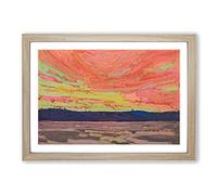 Big Box Art Sunset by Tom Thomson Framed Wall Art Picture Print Ready to Hang, Oak A2 (62 x 45 cm)