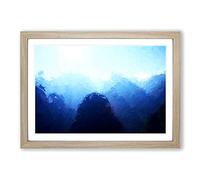 Big Box Art Sunset Over Machu Picchu in Peru in Abstract Framed Wall Art Picture Print Ready to Hang, Oak A2 (62 x 45 cm)