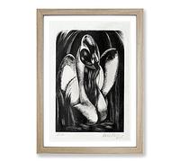 Big Box Art Swan by Paul Nash Framed Wall Art Picture Print Ready to Hang, Oak A2 (62 x 45 cm)