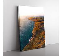 Big Box Art Swanage in Dorset Painting Canvas Wall Art Print Ready to Hang Picture, 76 x 50 cm (30 x 20 Inch), Brown, White, Cream