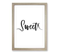 Big Box Art Sweet Dream No.1 Typography Framed Wall Art Picture Print Ready to Hang, Oak A2 (62 x 45 cm)