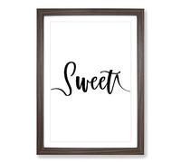 Big Box Art Sweet Dream No.1 Typography Framed Wall Art Picture Print Ready to Hang, Walnut A2 (62 x 45 cm)