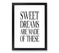 Big Box Art Sweet Dreams Typography Framed Wall Art Picture Print Ready to Hang, Black A2 (62 x 45 cm)