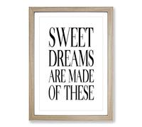 Big Box Art Sweet Dreams Typography Framed Wall Art Picture Print Ready to Hang, Oak A2 (62 x 45 cm)