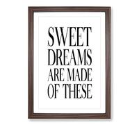 Big Box Art Sweet Dreams Typography Framed Wall Art Picture Print Ready to Hang, Walnut A2 (62 x 45 cm)