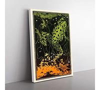 Big Box Art Swimming Frog by Julie De Graag Canvas Wall Art Print Ready to Hang Picture, 76 x 50 cm (30 x 20 Inch), Black, Cream, Beige