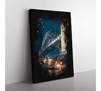 Big Box Art Sydney Harbour Bridge Australia Abstract Paint Splash Canvas Wall Art Print Ready to Hang Picture, 76 x 50 cm (30 x 20 Inch), Blue, Brown, Grey