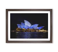 Big Box Art Sydney Opera House Vol.1 Painting Framed Wall Art Picture Print Ready to Hang, Walnut A2 (62 x 45 cm)