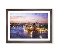 Big Box Art Sydney Opera House Vol.2 Painting Framed Wall Art Picture Print Ready to Hang, Walnut A2 (62 x 45 cm)