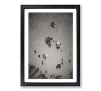 Big Box Art Taking a Hot Air Balloon Ride Framed Wall Art Picture Print Ready to Hang, Black A2 (62 x 45 cm)