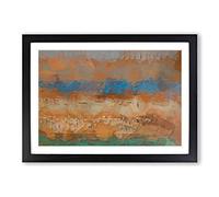 Big Box Art Taking It Easy in Abstract Framed Wall Art Picture Print Ready to Hang, Black A2 (62 x 45 cm)