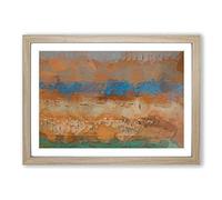 Big Box Art Taking It Easy in Abstract Framed Wall Art Picture Print Ready to Hang, Oak A2 (62 x 45 cm)