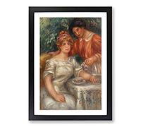 Big Box Art Tea Time by Pierre-Auguste Renoir Framed Wall Art Picture Print Ready to Hang, Black A2 (62 x 45 cm)