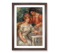 Big Box Art Tea Time by Pierre-Auguste Renoir Framed Wall Art Picture Print Ready to Hang, Walnut A2 (62 x 45 cm)
