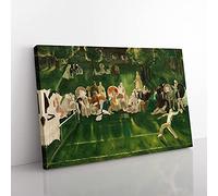 Big Box Art Tennis at Newport Vol.2 by George Bellows Canvas Wall Art Print Ready to Hang Picture, 76 x 50 cm (30 x 20 Inch), Green, Green, Green