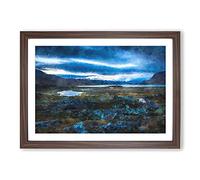 Big Box Art Terrain in Abisko Sweden Painting Framed Wall Art Picture Print Ready to Hang, Walnut A2 (62 x 45 cm)