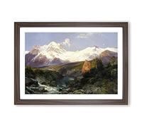 Big Box Art Teton Range by Thomas Moran Framed Wall Art Picture Print Ready to Hang, Walnut A2 (62 x 45 cm)