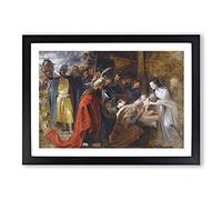 Big Box Art The Adoration of The Magi by Peter Paul Rubens Framed Wall Art Picture Print Ready to Hang, Black A2 (62 x 45 cm)