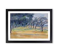 Big Box Art The Allee at Marines by Paul Cezanne Framed Wall Art Picture Print Ready to Hang, Black A2 (62 x 45 cm)