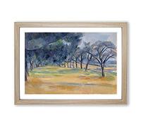 Big Box Art The Allee at Marines by Paul Cezanne Framed Wall Art Picture Print Ready to Hang, Oak A2 (62 x 45 cm)