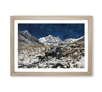 Big Box Art The Annapurna Sanctuary in Nepal Painting Framed Wall Art Picture Print Ready to Hang, Oak A2 (62 x 45 cm)