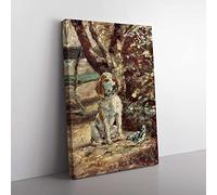 Big Box Art The Artist's Dog by Henri De Toulouse-Lautrec Canvas Wall Art Print Ready to Hang Picture, 76 x 50 cm (30 x 20 Inch), Green, Brown, Brown