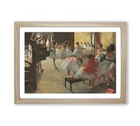 Big Box Art The Ballet Ballerina Dancers in Class by Edgar Degas Framed Wall Art Picture Print Ready to Hang, Oak A2 (62 x 45 cm)