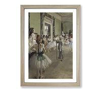 Big Box Art The Ballet Class Vol.1 by Edgar Degas Framed Wall Art Picture Print Ready to Hang, Oak A2 (62 x 45 cm)