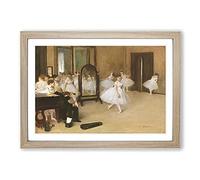 Big Box Art The Ballet Dancing Class by Edgar Degas Framed Wall Art Picture Print Ready to Hang, Oak A2 (62 x 45 cm)