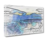 Big Box Art The Baltic Sea in Estonia in Abstract Canvas Wall Art Framed Picture Print, 30 x 20 Inch (76 x 50 cm), White, Blue, Grey