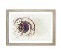 Big Box Art The Basketball Hoop in Abstract Framed Wall Art Picture Print Ready to Hang, Oak A2 (62 x 45 cm)
