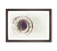 Big Box Art The Basketball Hoop in Abstract Framed Wall Art Picture Print Ready to Hang, Walnut A2 (62 x 45 cm)