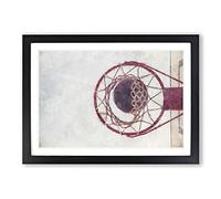 Big Box Art The Basketball Hoop Painting Framed Wall Art Picture Print Ready to Hang, Black A2 (62 x 45 cm)